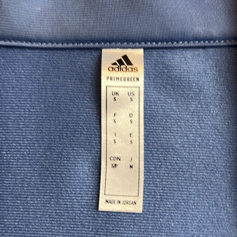 ADIDAS Track Jacket Mens Crew Blue Tricot Full Zip Essentials Warmup SZ S - Picture 5 of 9